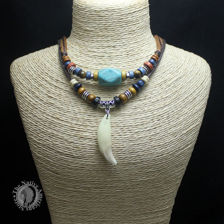 Wolf tooth men's Tribal Necklace
