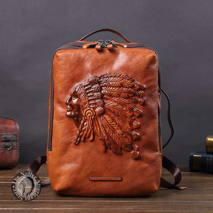 Native Americans Leather Bag