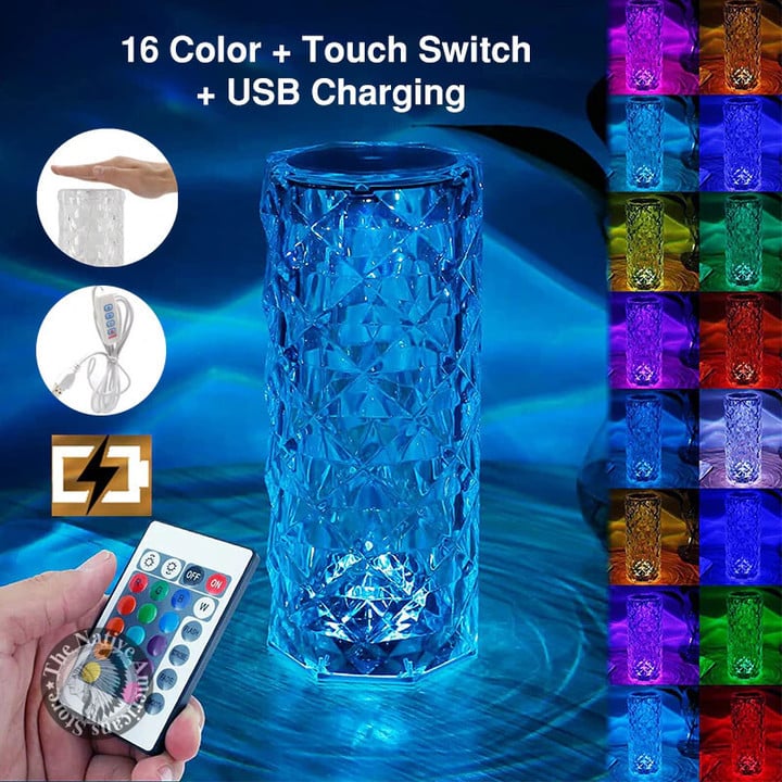 Touch Control 16 Colors Crystal Diamond Lamp