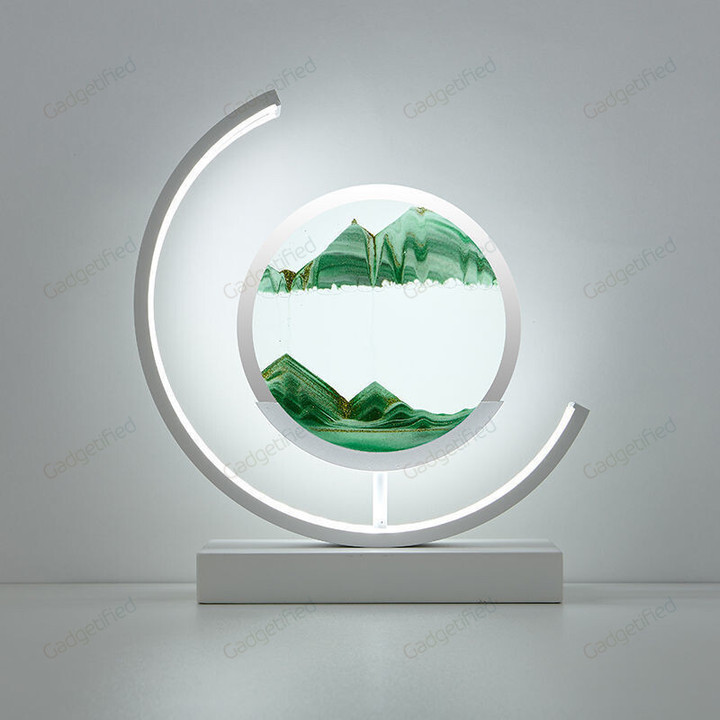 LED quicksand sand painting hourglass table lamp