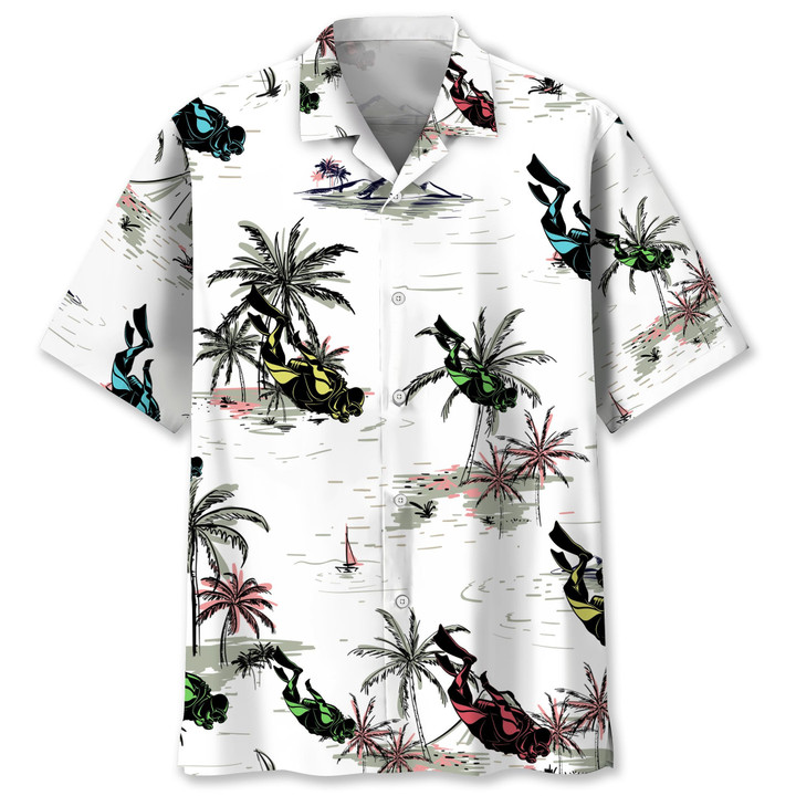 scuba diving coconut hawaii shirt