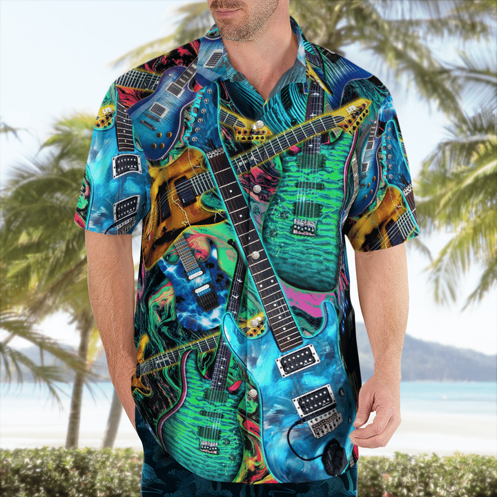 guitar hawaiian shirt