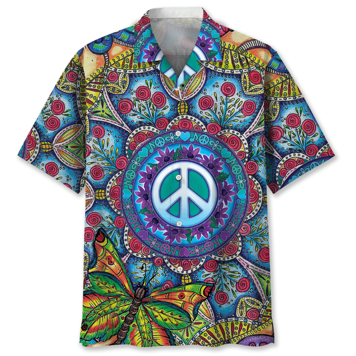 Hippie Flower Hawaiian Shirt