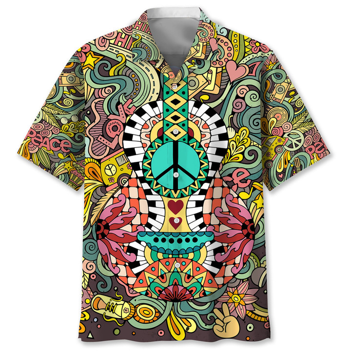 Hippie Guitar Hawaii Shirt