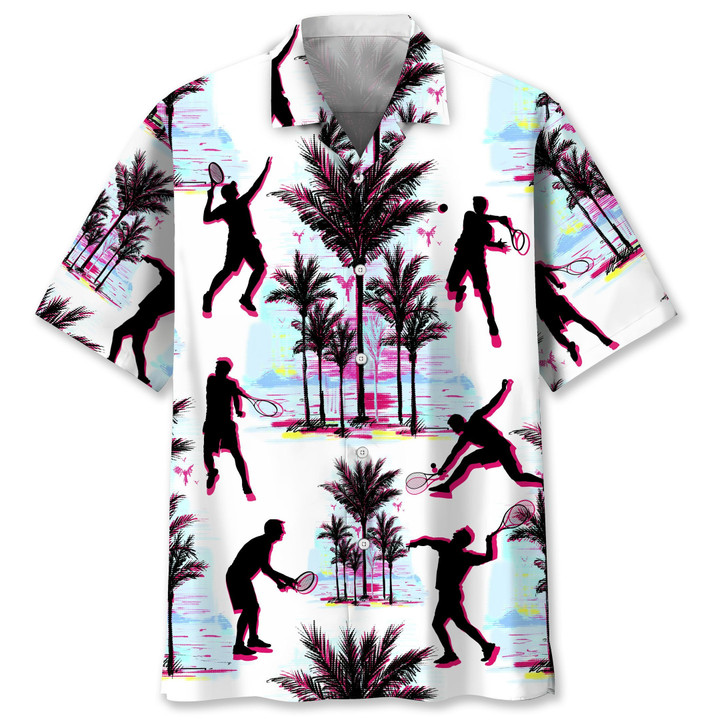 tennis abstract background hawaii shirt