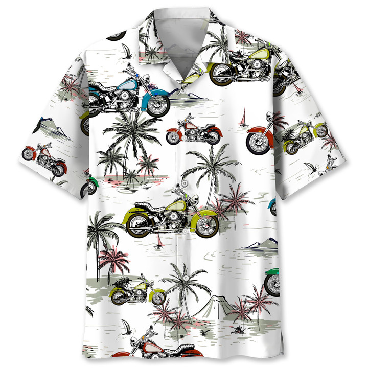 motorcycle coconut hawaii shirt