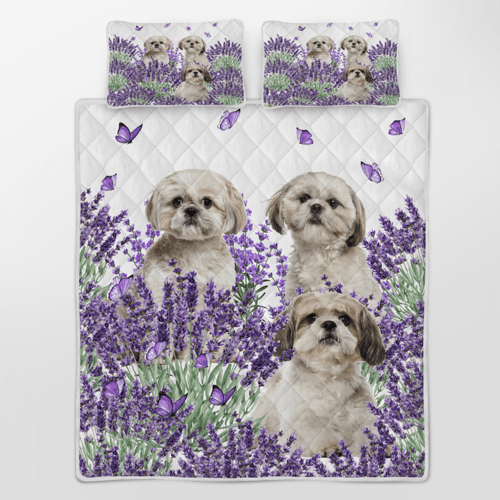 shih tzu lavender quilt