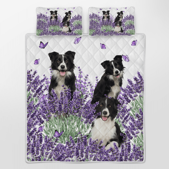 border collie lavender quilt