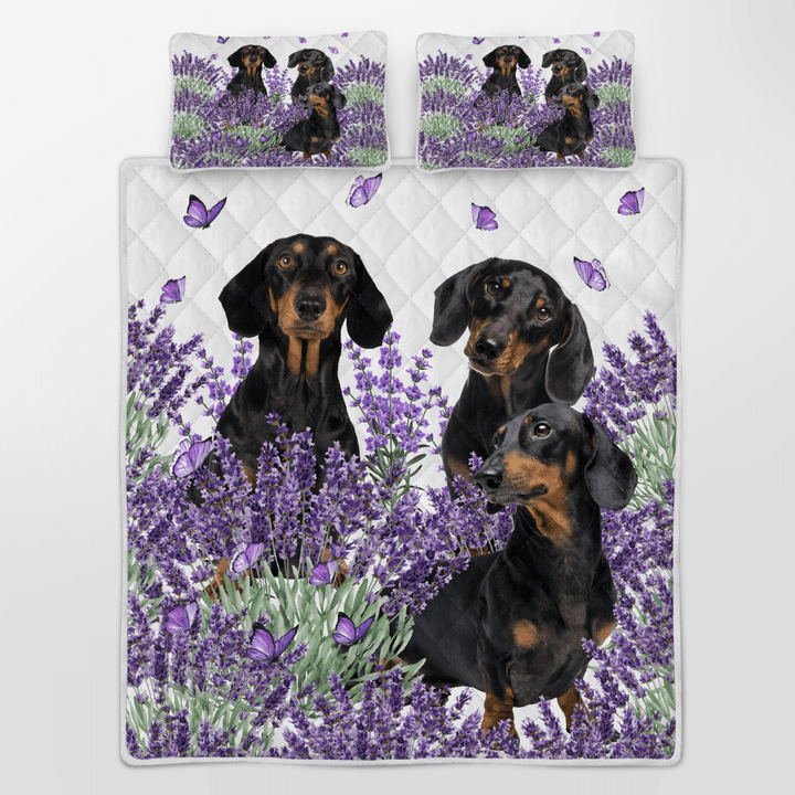 dachshund lavender quilt