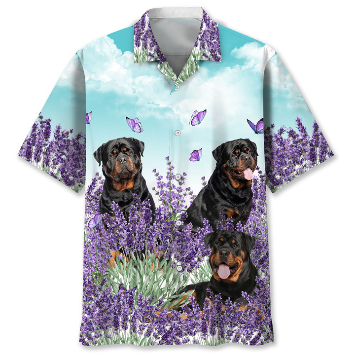 rottweiler lavender hawaii shirt