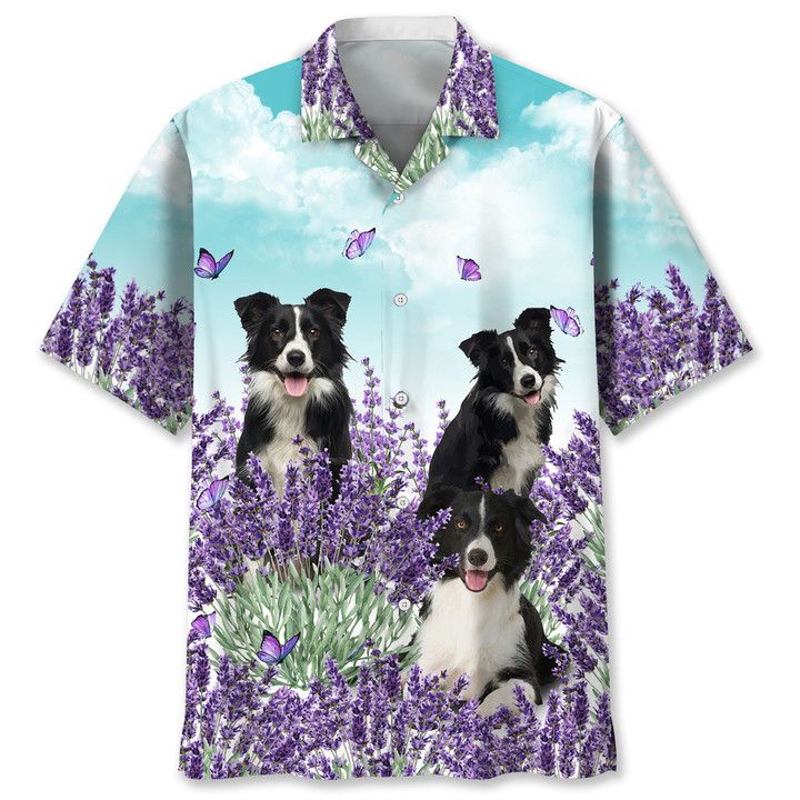 border collie lavender hawaii shirt