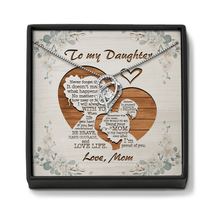 To my daughter heart necklace