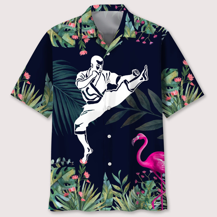 karate tropical leaf hawaii shirt