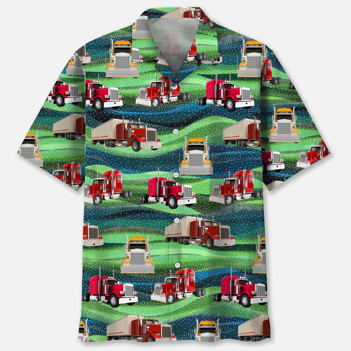 truck seamless pattern hawaii shirt