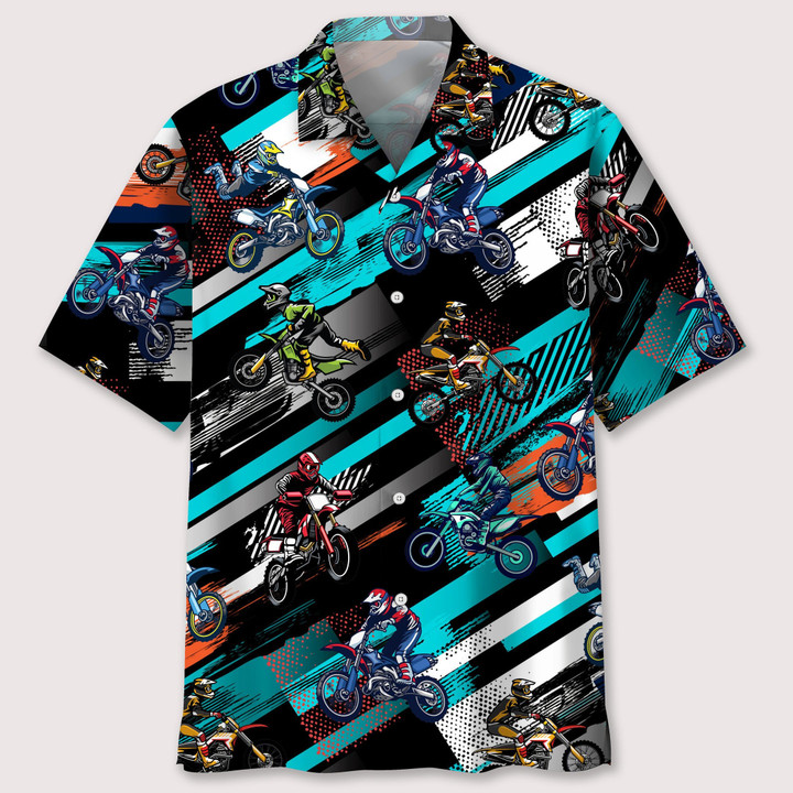 motocross color abstract hawaii shirt