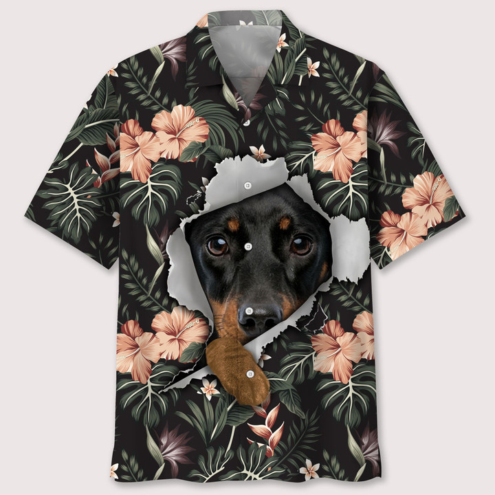 dachshund tropical hawaii shirt