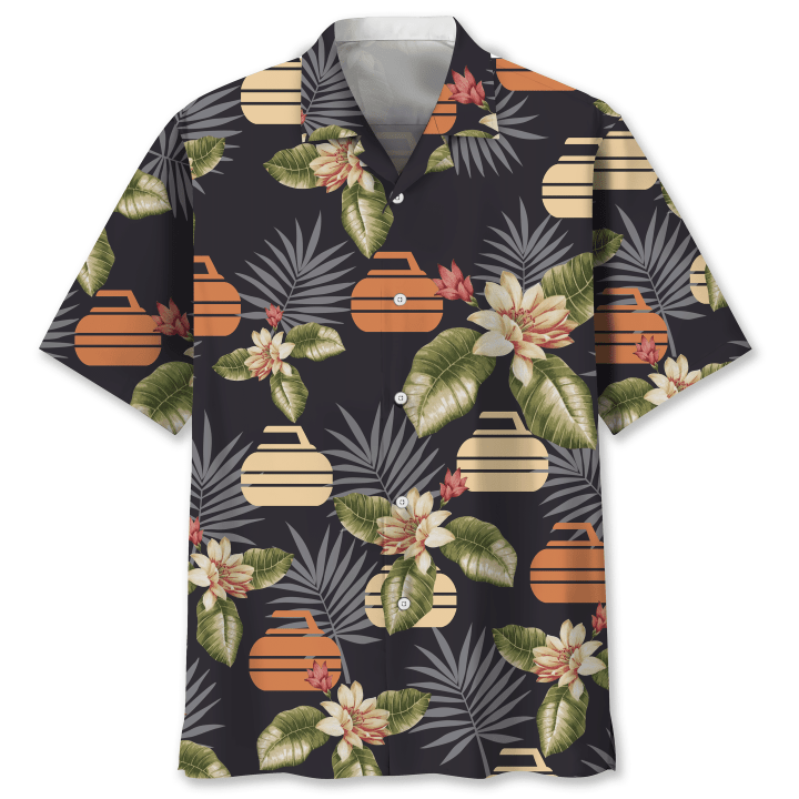 Curling Tropical Hawaiian Shirt