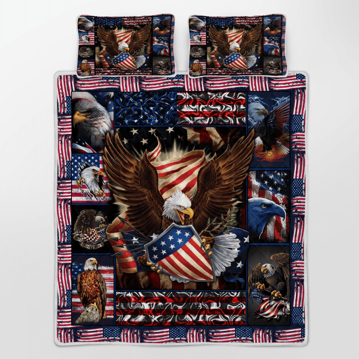 Patriotic Eagle Quilt Bedding Set
