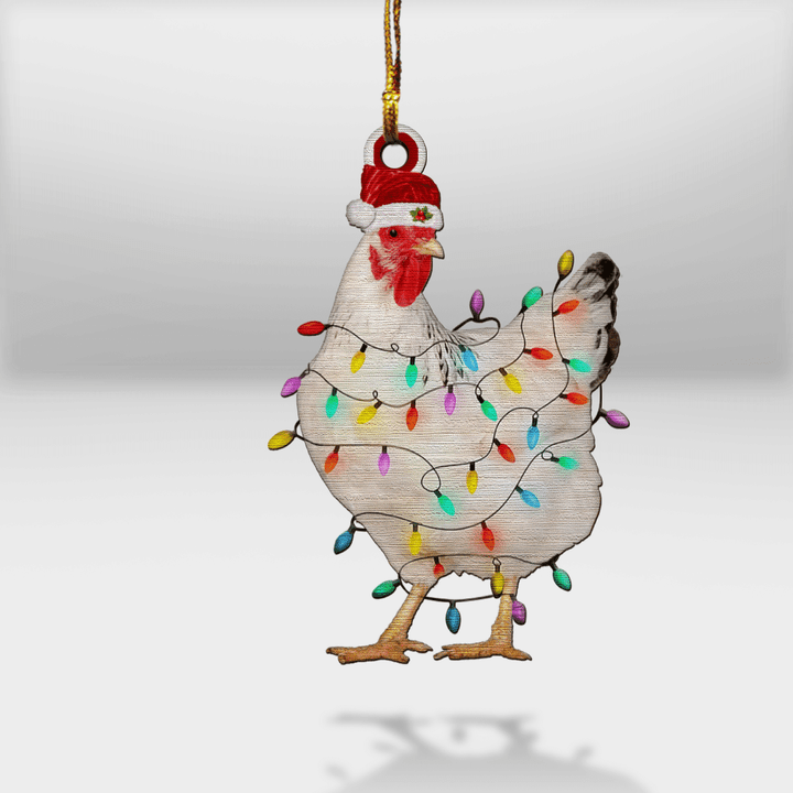 Chicken led christmas ornament