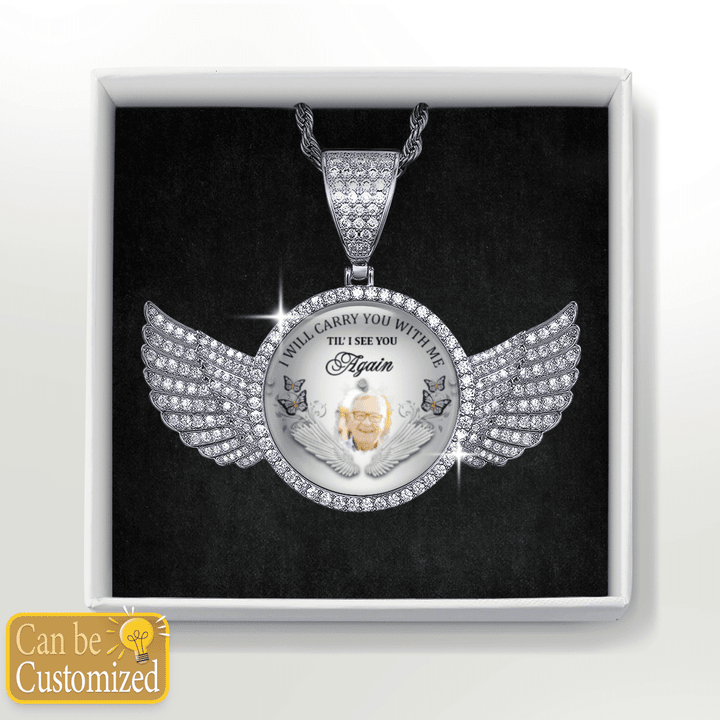 i will carry you with me angel necklace