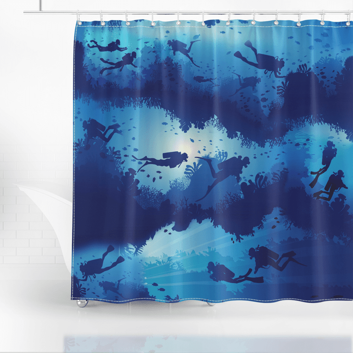 Scuba Diving Ocean Shower Curtain
