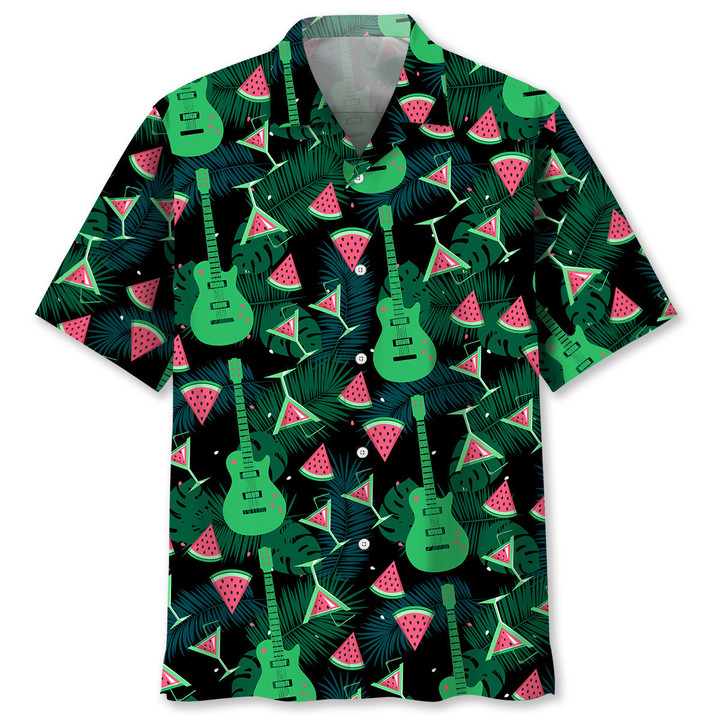 Guitar Watermelon Hawaiian Shirt
