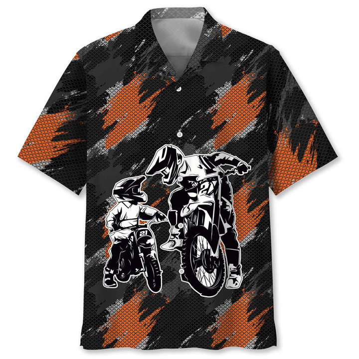 Motocross Dad Son Hawaiian Shirt K