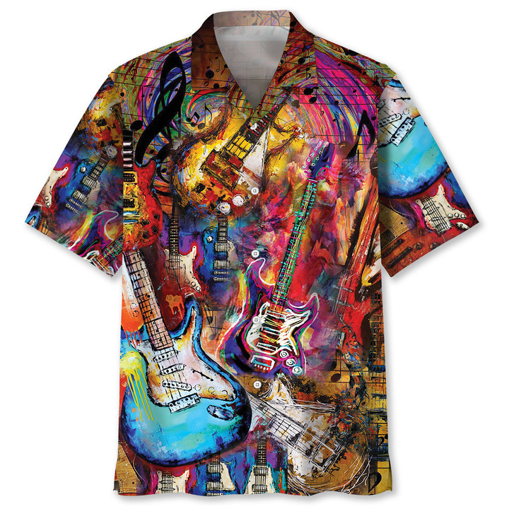 Vintage Bass Guitar Hawaiian Shirt Q