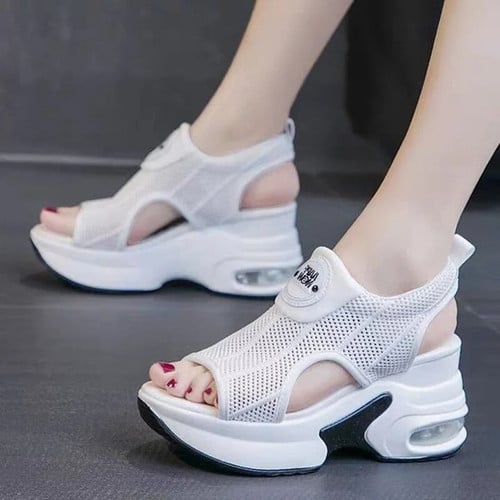 RETRO8AIR: The 2024 Summer Retro Black Mesh Platform Sandals & Non-Slip Tennis Shoes