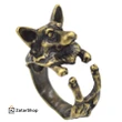Kinitial Antique Wolf Ring Boho Chic Welsh Corgi Dog Ring Animal English Dog Ring Hippie Knuckles Rings for Women anel