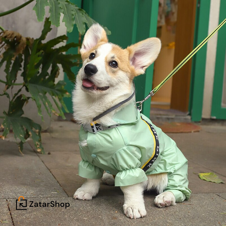 HOOPET Corgi Raincoat Four-legged Waterproof All-inclusive Summer Teddy Small Medium-sized Dog Pet Traction Dog Special Clothes