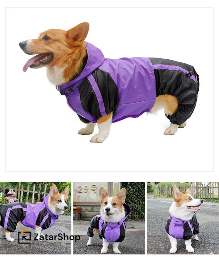 Corgi Dog Clothes Jumpsuit Waterproof Clothing Pembroke Welsh Corgi Dog Raincoat Hooded Rain Jacket Dropship Pet Outfit