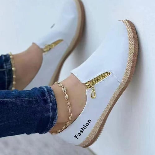 Women Mesh Casual Zipper Up Sneakers