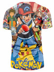 Pokemon Trainer Ash Friends Pikachu Logo Streetwear Cool Fashion T-Shirt