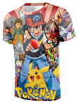 Pokemon Trainer Ash Friends Pikachu Logo Streetwear Cool Fashion T-Shirt