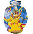 Pokemon Go Cute Pikachu Buizel Turtwig Funny Rainbow Hoodie