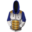 Dragon Ball Z Vegeta Inspired Suit Cosplay Zip Up Hoodie