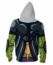 Dragon Ball Cell Skin Green Zip Up Cosplay 3D Hoodie