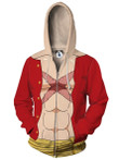 One Piece Anime Monkey D Luffy 3D Cosplay Zip Up Hoodie