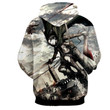 Attack On Titan Levi Dual Blades Jumping Sketch Style Hoodie
