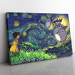 Totoro Starry Night Studio Ghibli Canvas Print Wall Art