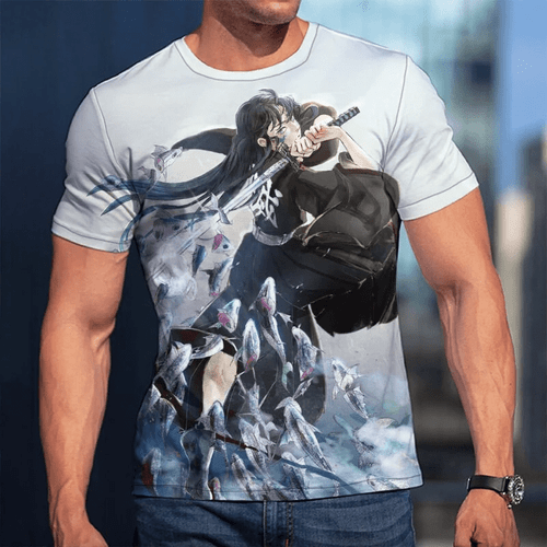 3D Anime Demon Slayer Muichiro Tokito Custom Fandom T-Shirt