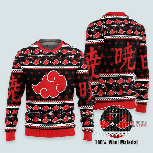3D Anime Naruto Shippuden Akatsuki Custom Fandom Ugly Christmas Sweater VA311019