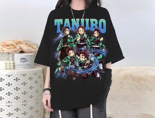 Anime Demon Slayer Tanjiro Vintage Unisex Tshirt