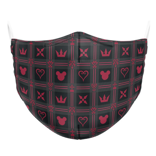Pattern Red Kingdom Hearts Face Mask