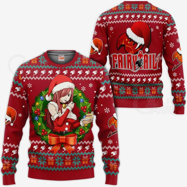 Fairy Tail Erza Scarlet Ugly Christmas Sweater Anime Xmas VA11
