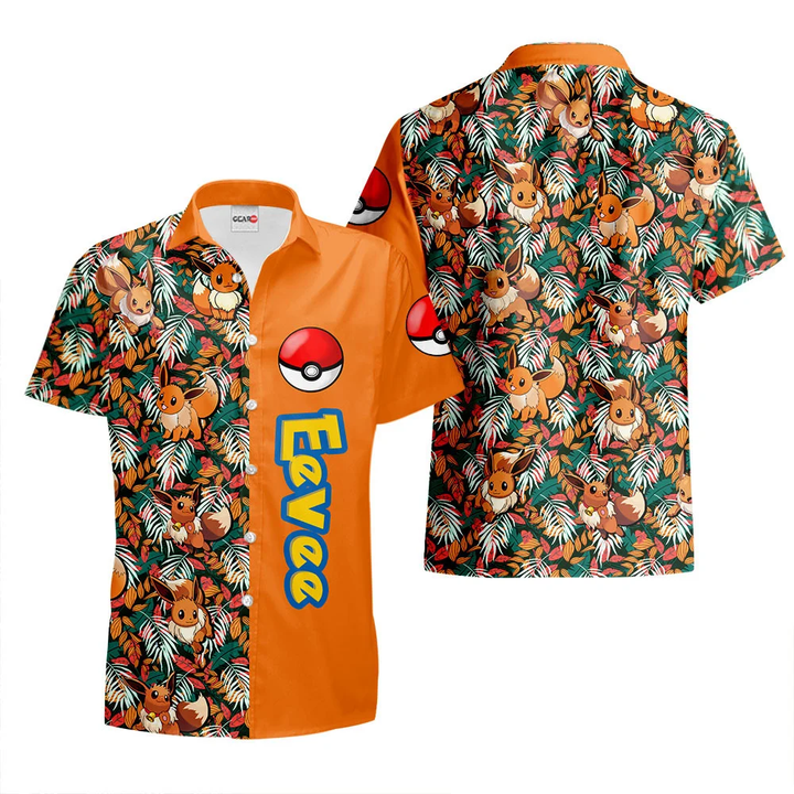Eevee Hawaiian Shirts Custom Anime Merch Clothes NTT0202