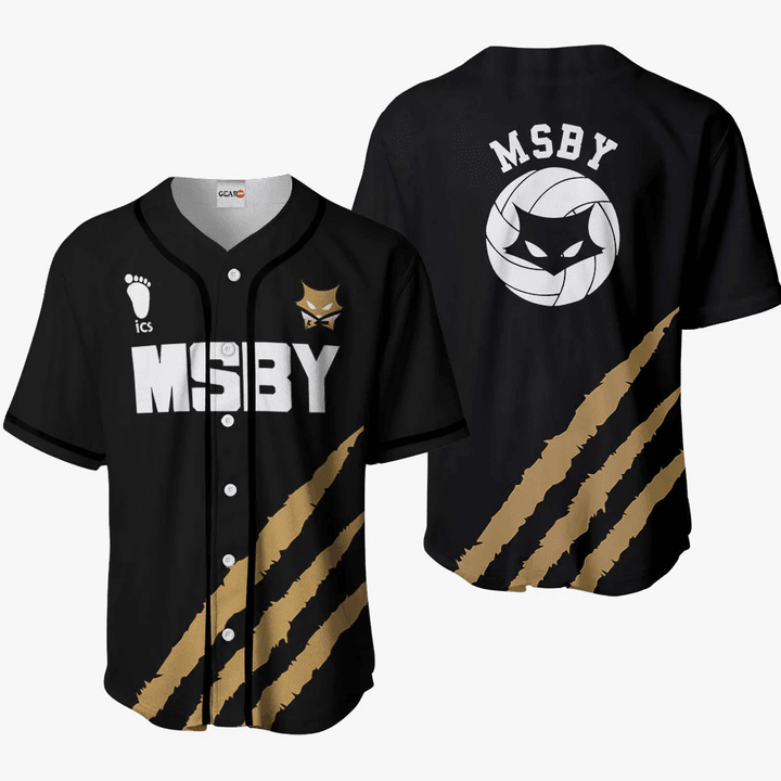 MSBY Baseball Jersey Shirts Black Custom Haikyuu Anime Costume
