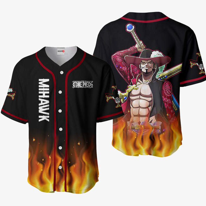Dracule Mihawk Baseball Jersey Shirts Custom OP Anime For Fans
