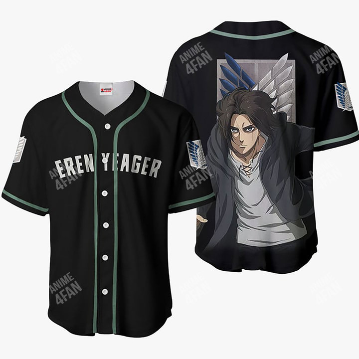 3D Anime Attack On Titan Eren Yeager Custom Fandom Baseball Tee